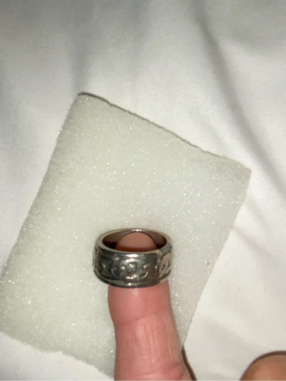 Men's Silver Celtic Pattern Stainless Steel Ring - size 10
